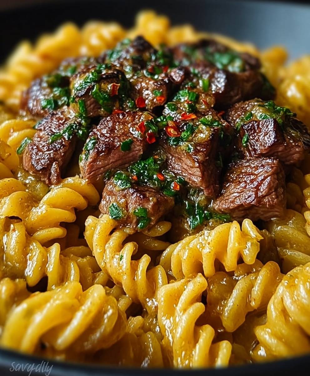 Garlic Butter Steak Pasta