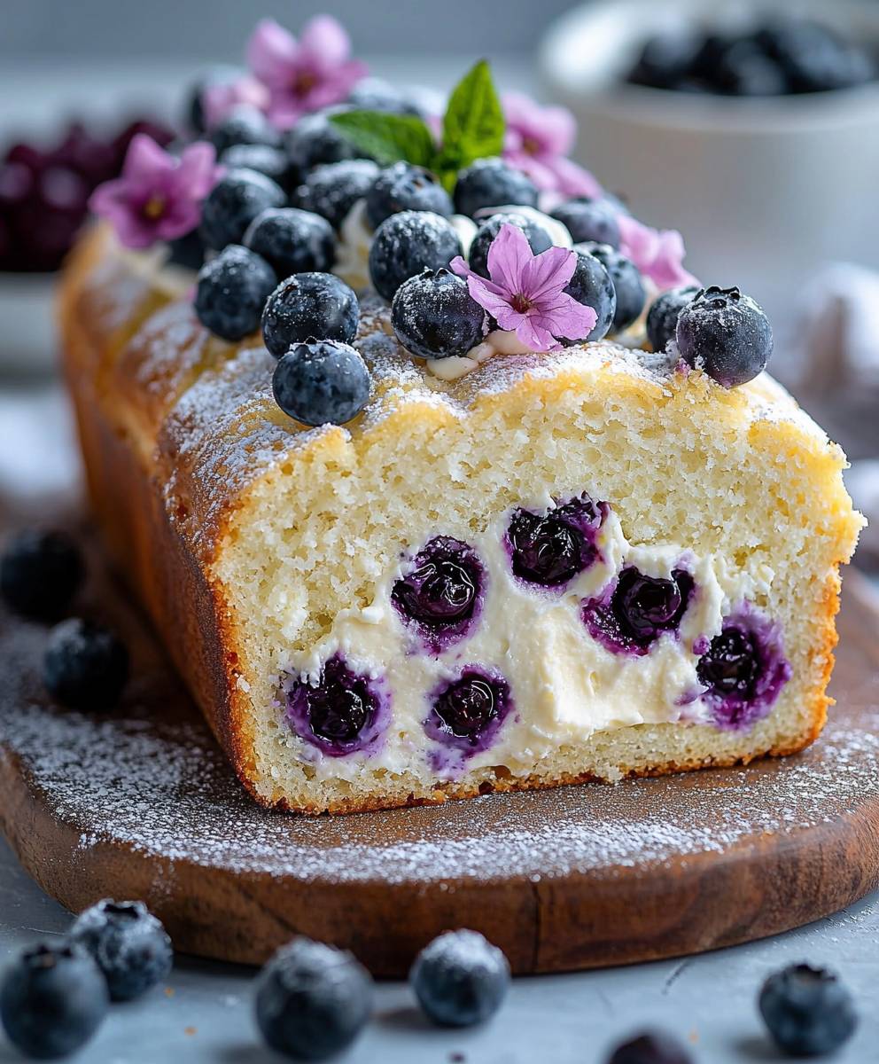 Blueberry cream cheese bread