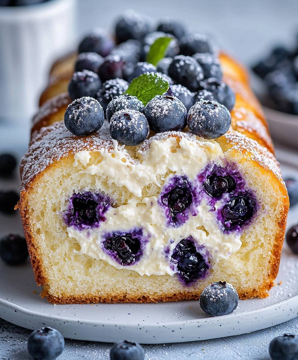 Blueberry cream cheese bread