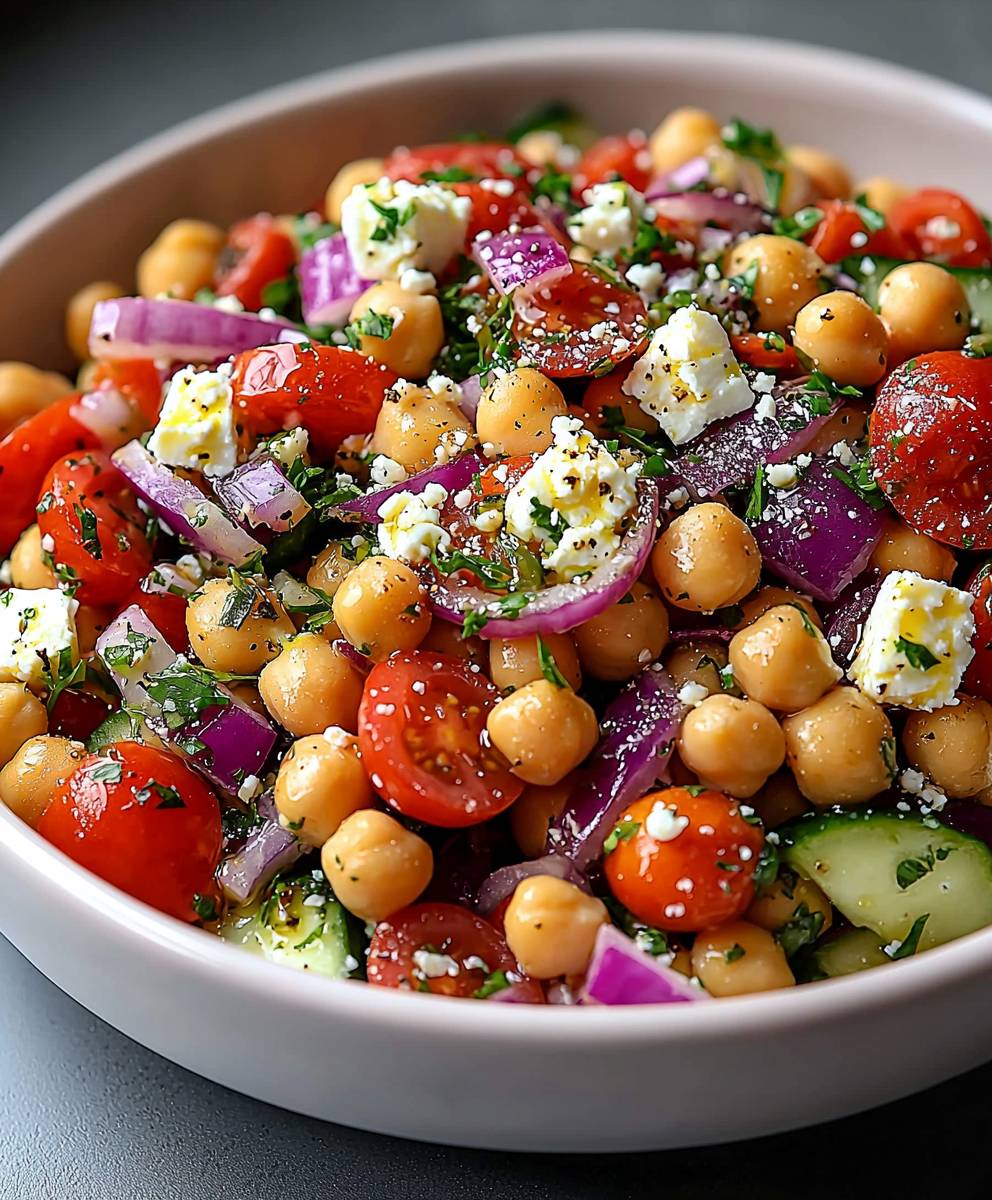 Chickpea feta salad