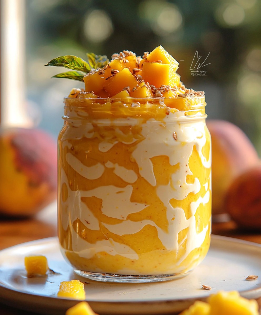 Mango Cottage Cheese Pudding