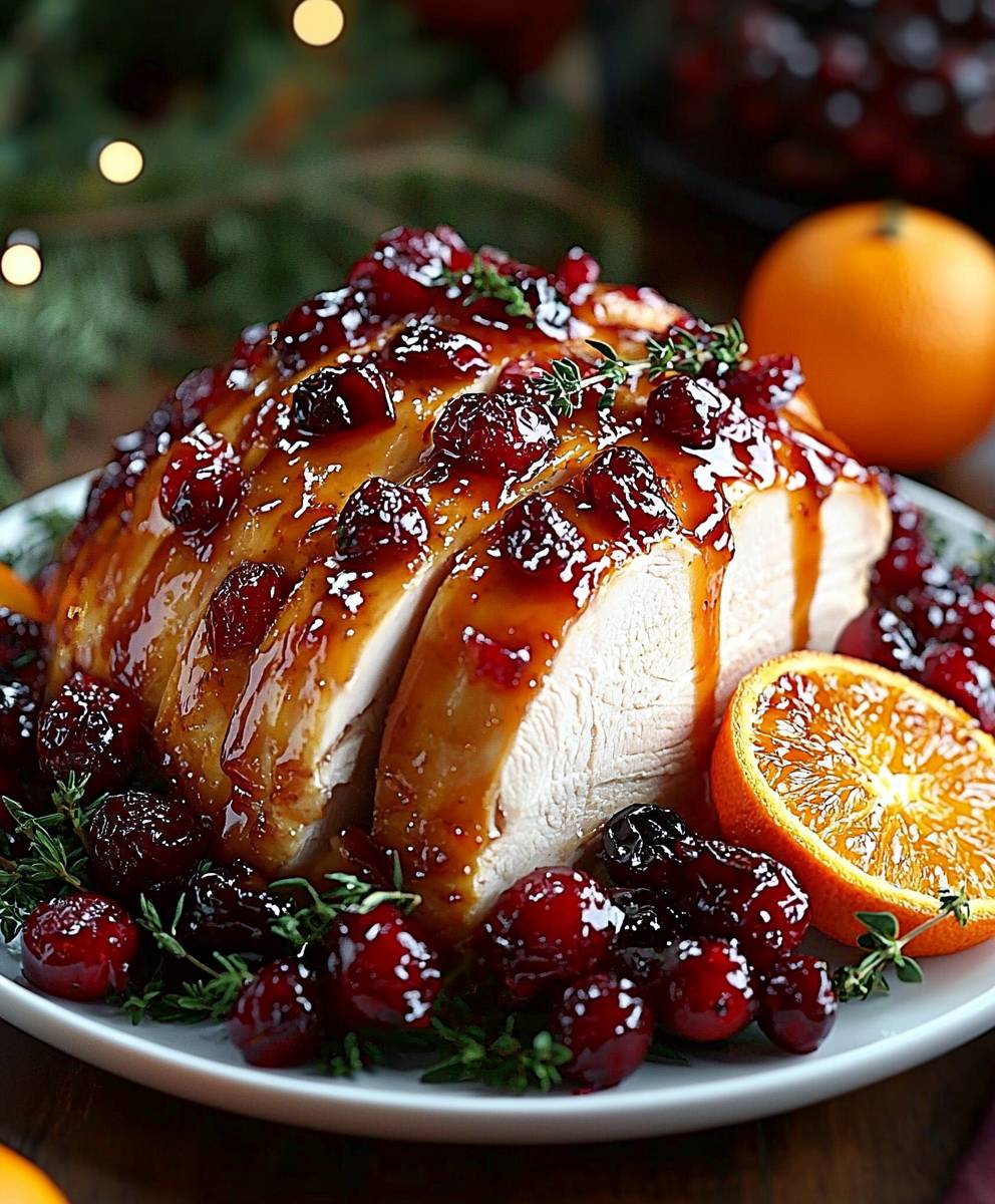 Cranberry orange glazed turkey