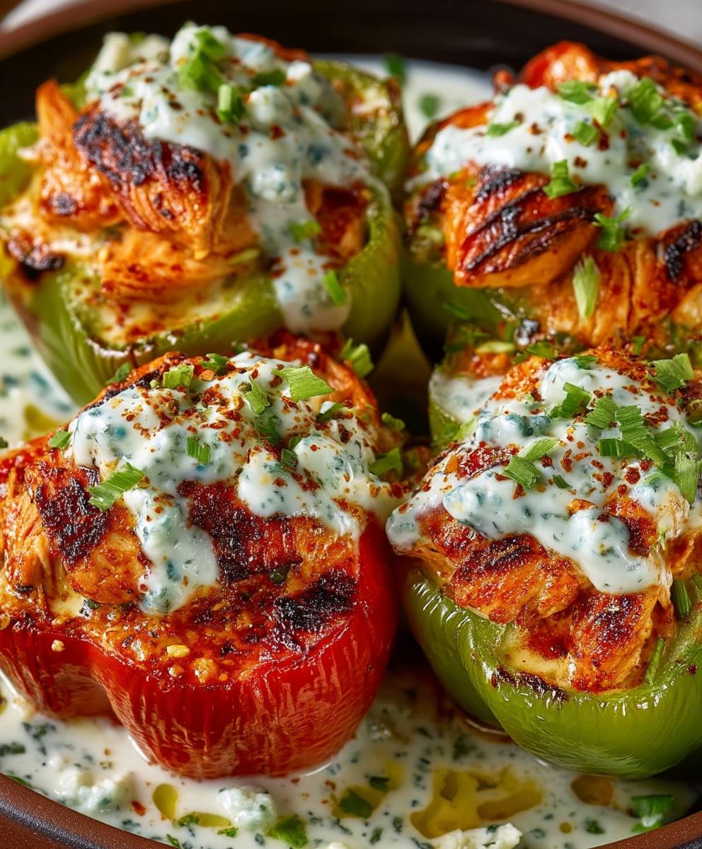 Buffalo Chicken Stuffed Peppers