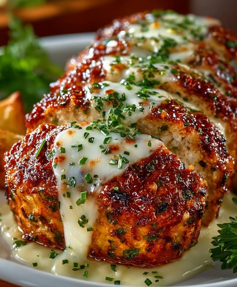 Garlic Parmesan Chicken Meatloaf