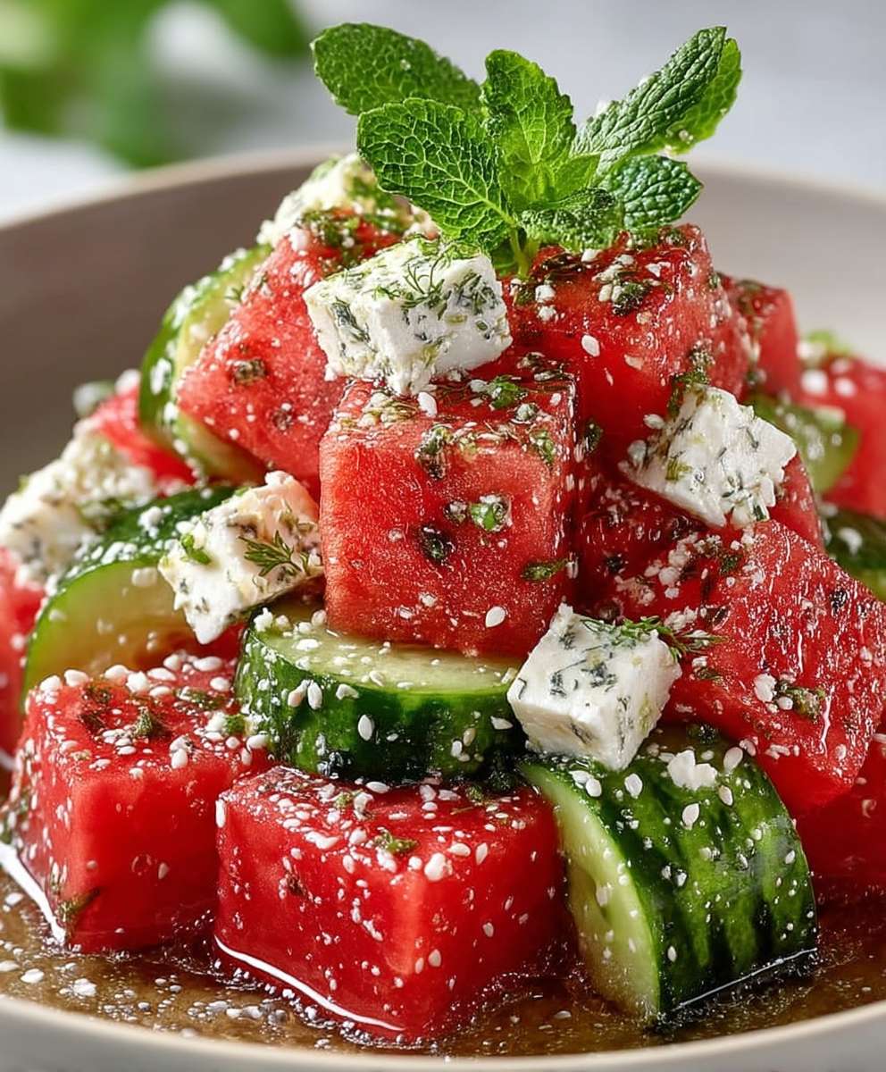 Watermelon feta salad