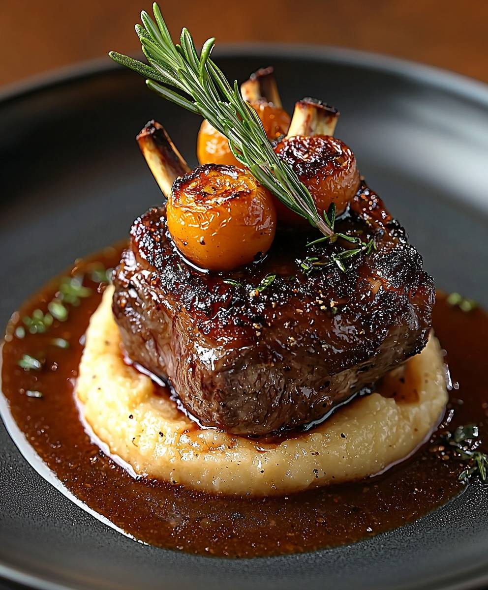 Lamb shank rosemary jus