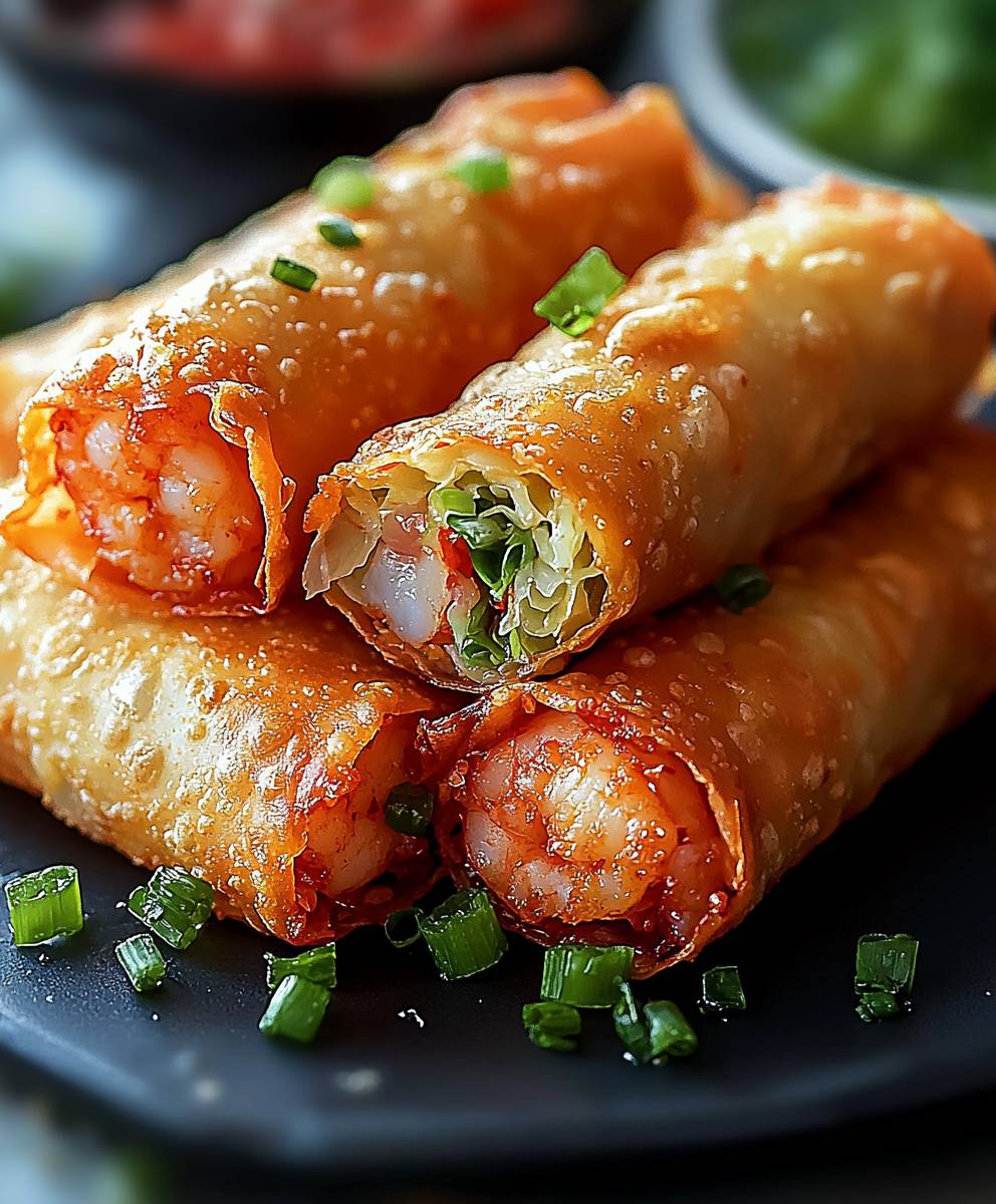 Shrimp cabbage egg rolls