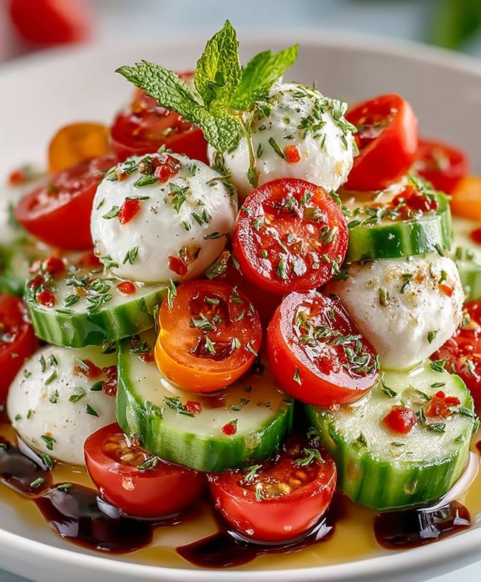Cucumber Caprese Salad