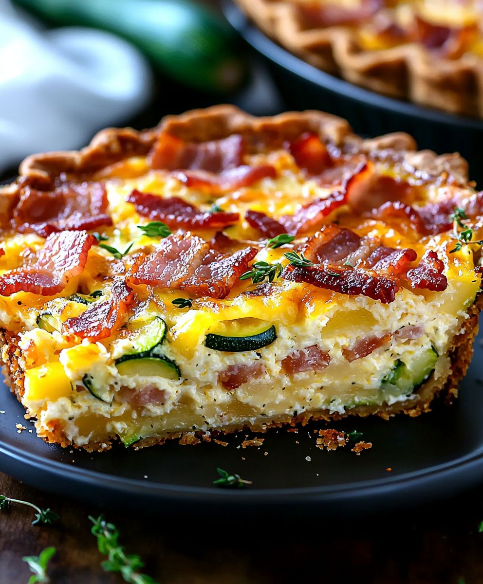 Zucchini Quiche Bacon Hash Brown