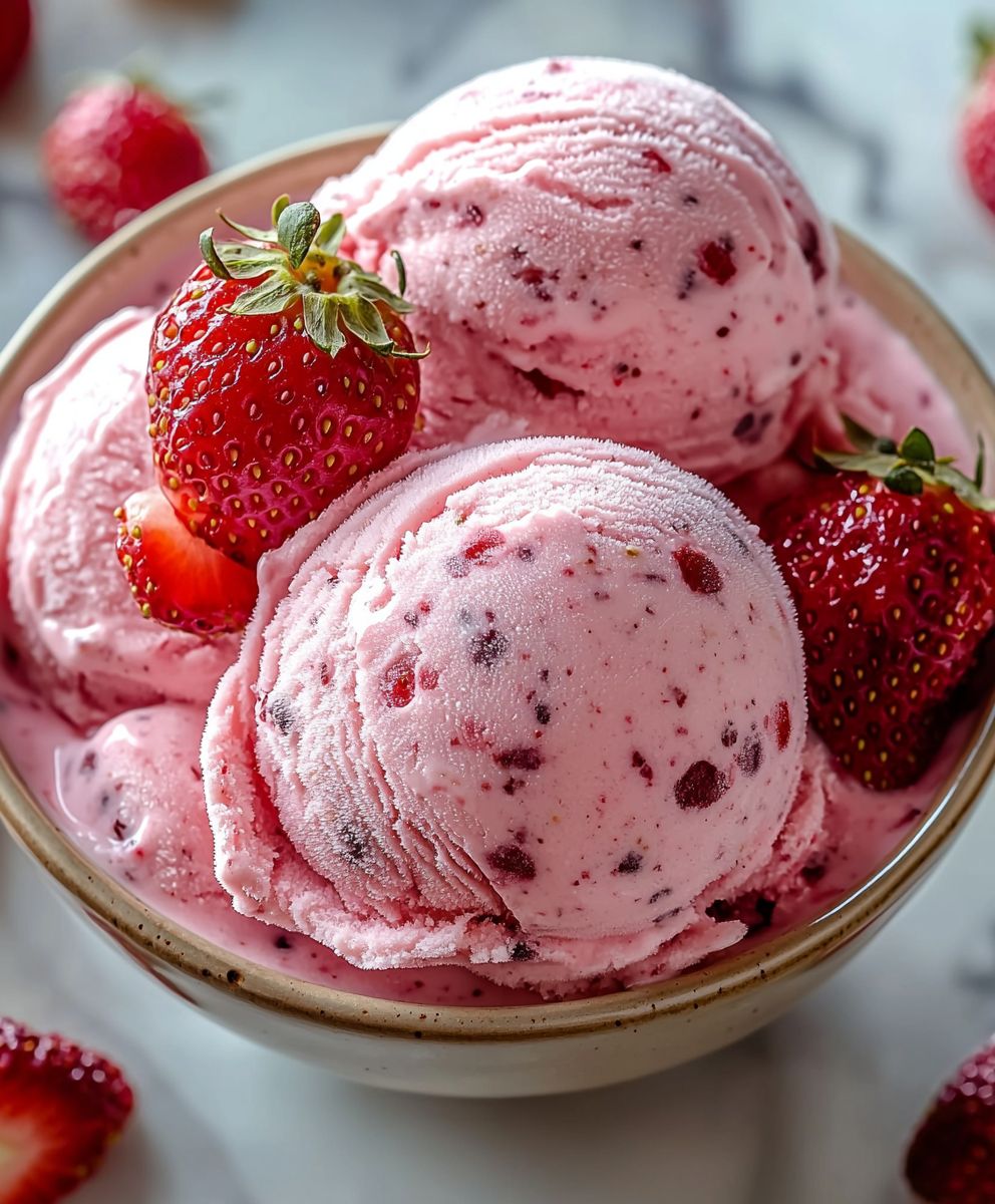 Strawberry Greek Frozen Yogurt