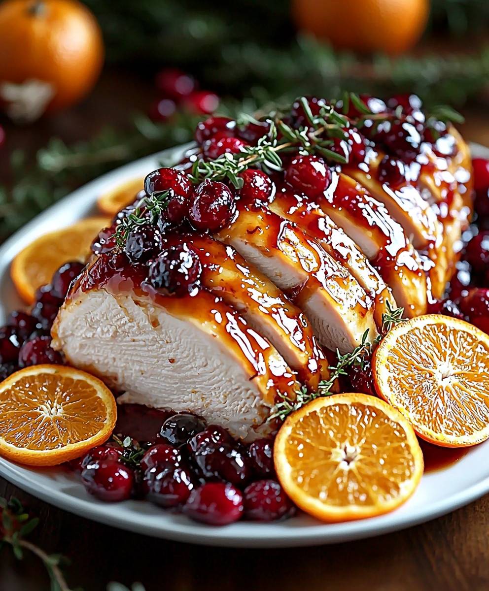 Cranberry orange glazed turkey