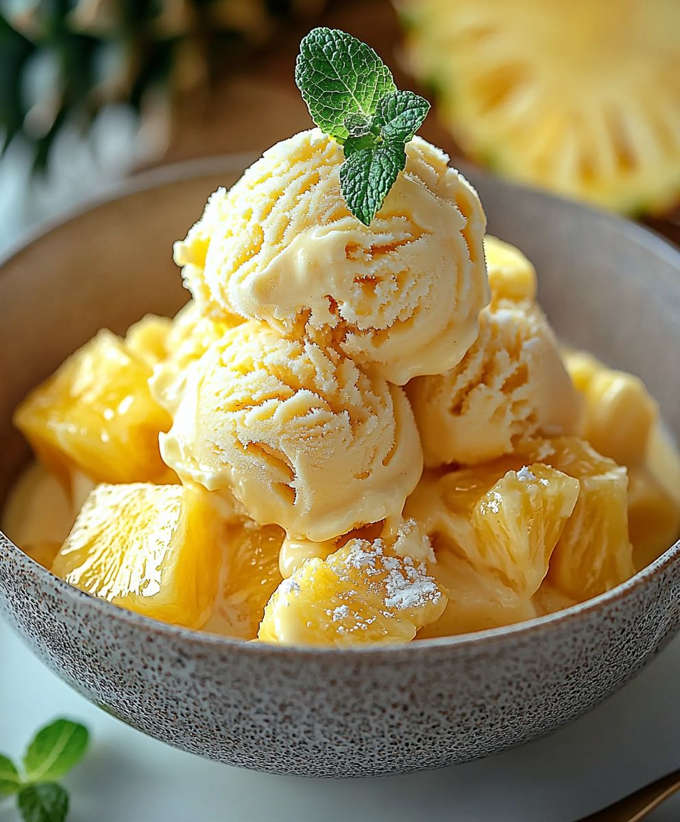 Pineapple ice cream homemade