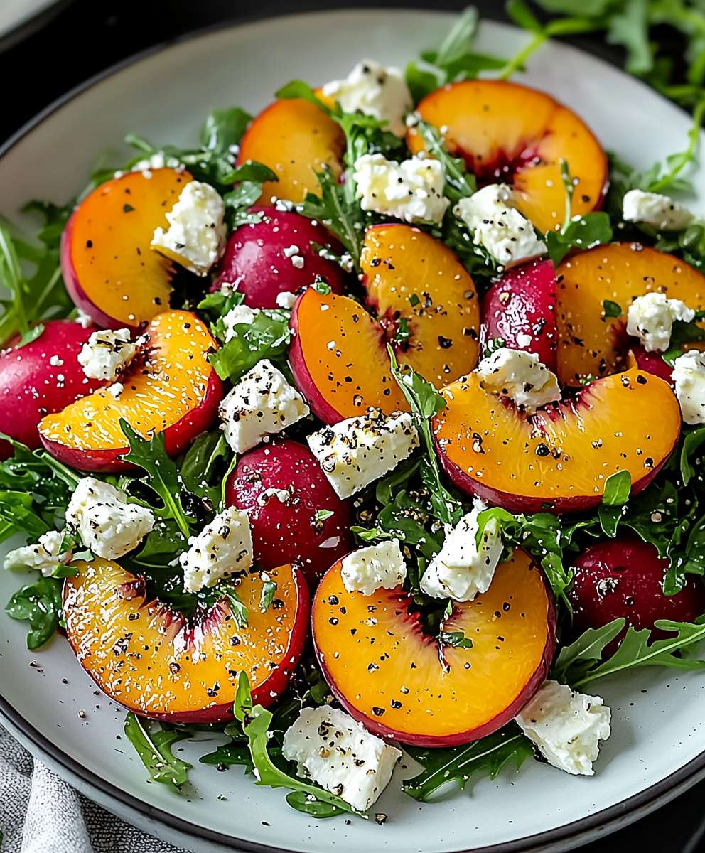 Peach feta salad