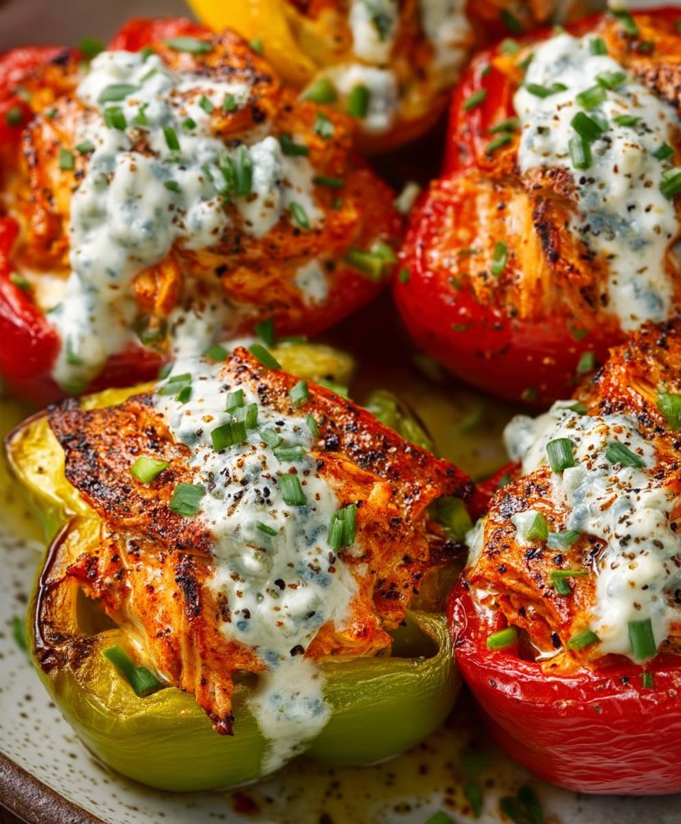 Buffalo Chicken Stuffed Peppers