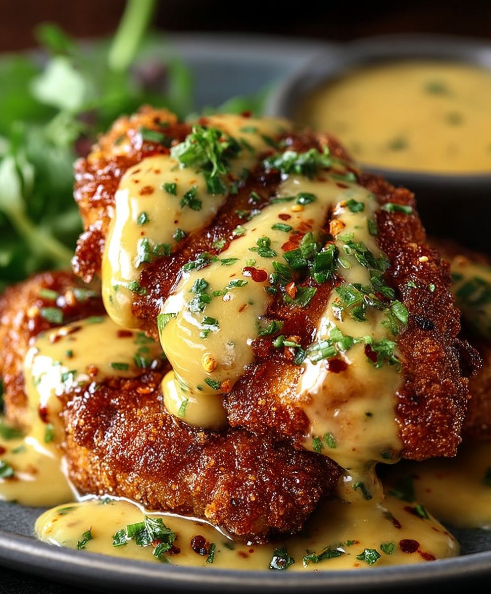 Pretzel chicken mustard cheddar