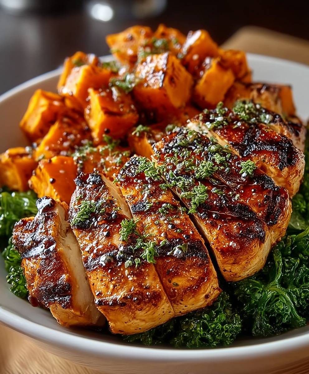 Grilled Chicken Sweet Potato Bowl
