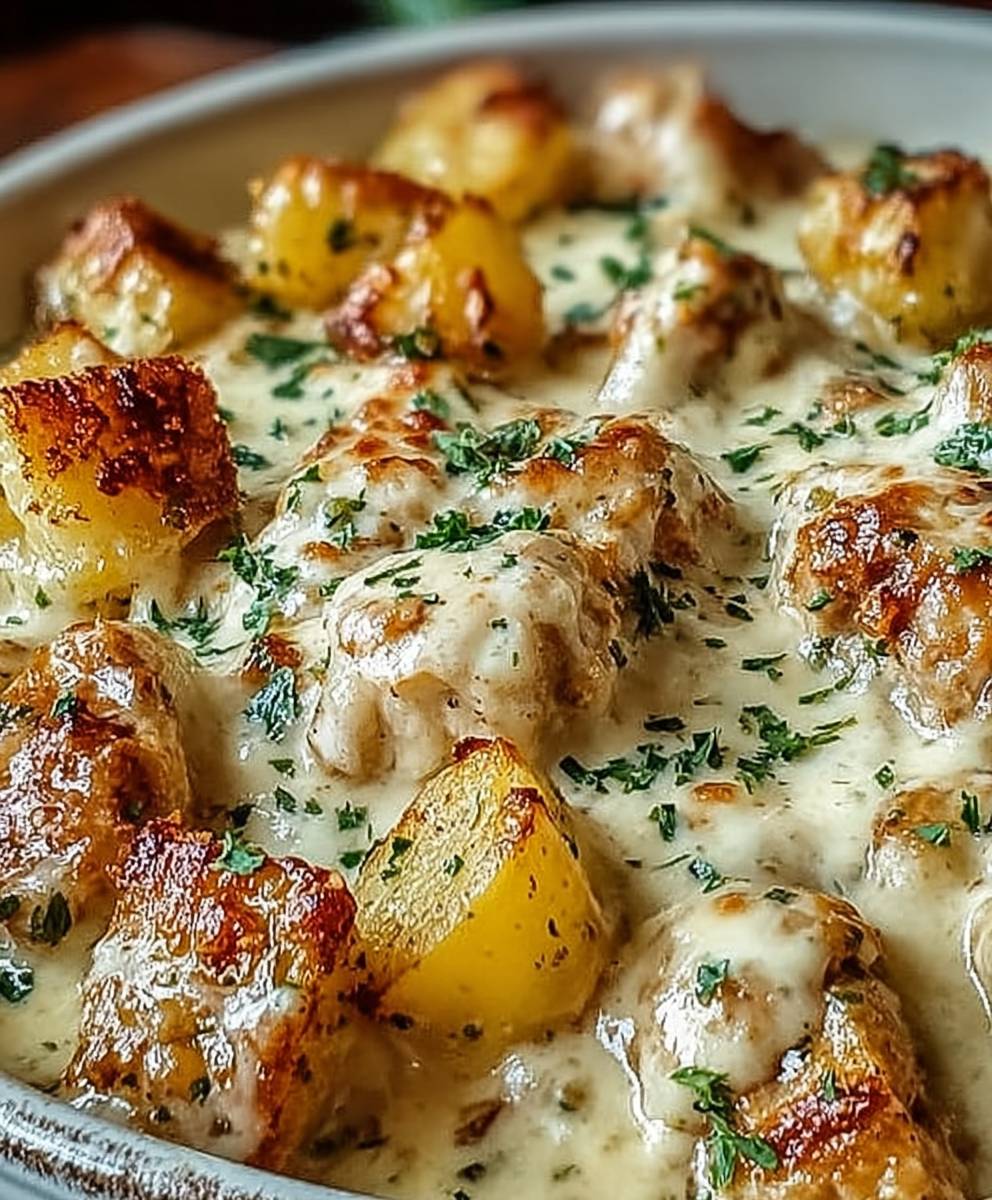 Garlic Parmesan Crockpot Chicken Potatoes