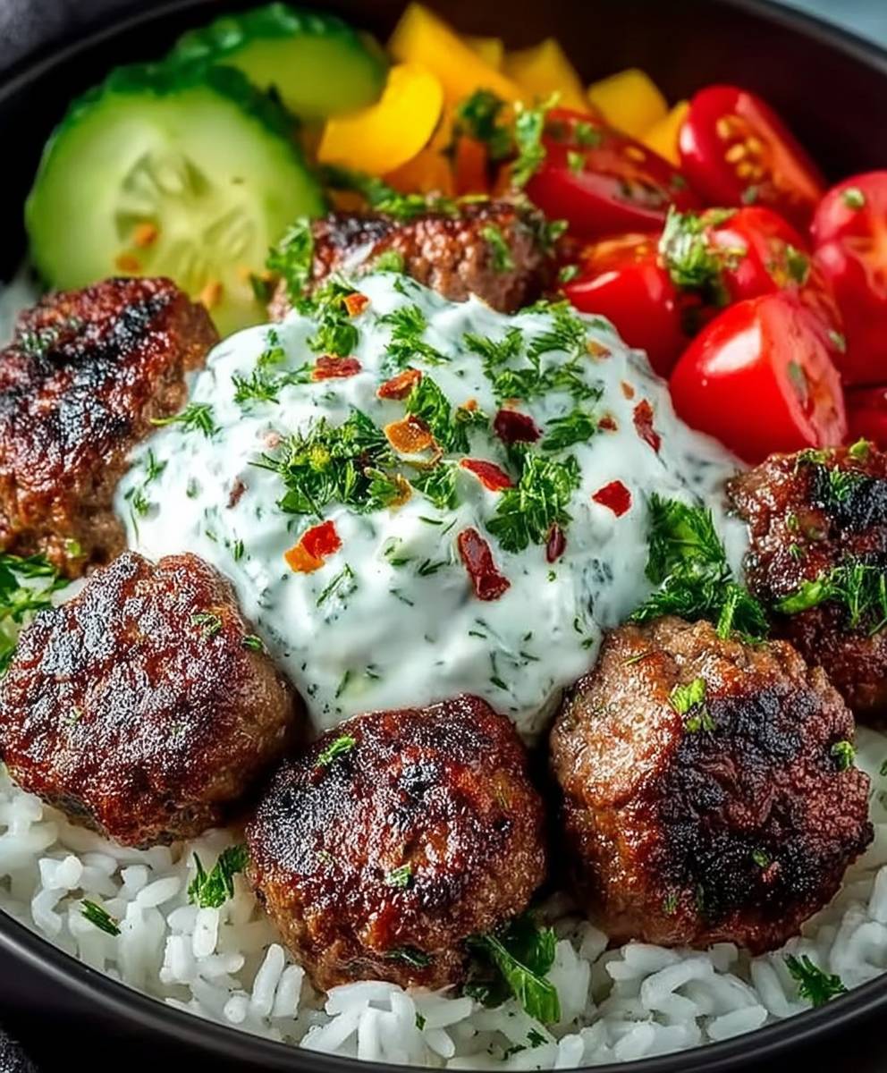 Greek Meatball Bowl