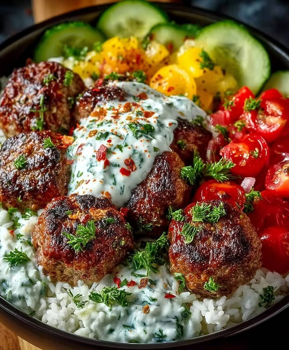 Greek Meatball Bowl