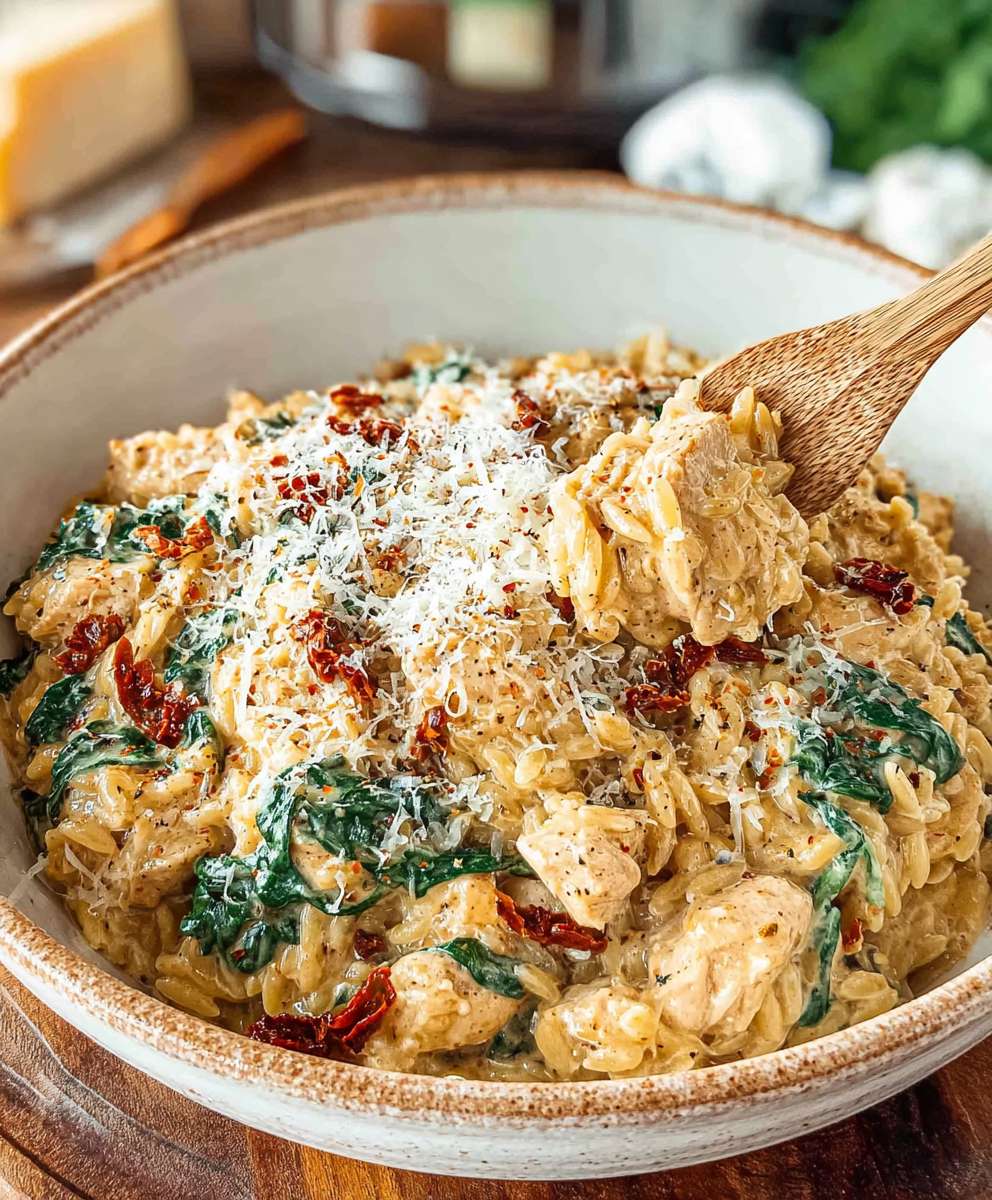 Creamy Tuscan Chicken Orzo