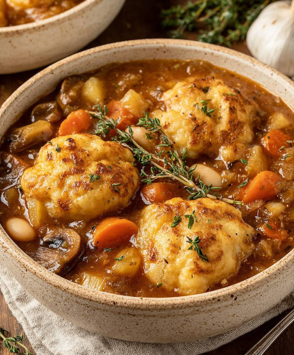 Vegan dumpling stew
