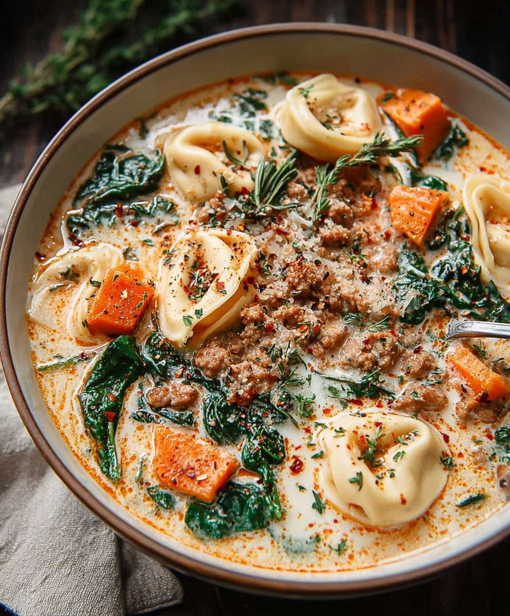 Creamy Sausage Tortellini Soup