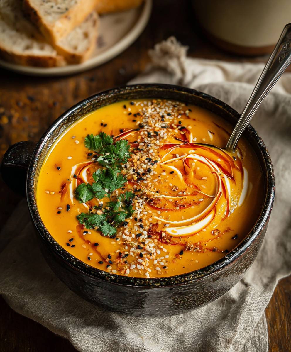 Spicy Carrot Lentil Soup Vegan