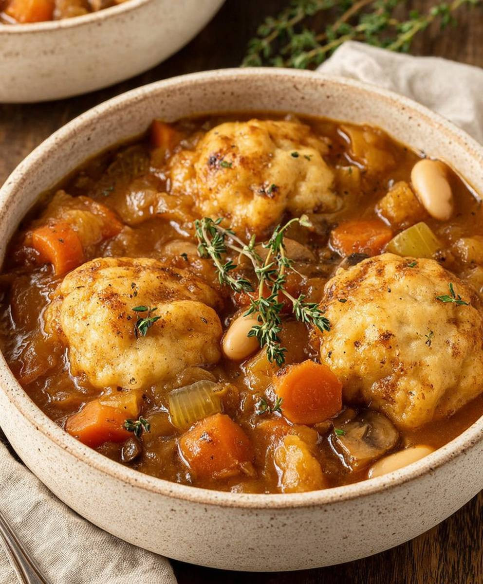 Vegan dumpling stew