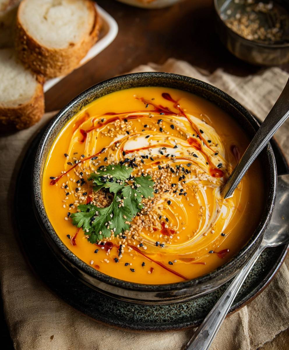 Spicy Carrot Lentil Soup Vegan