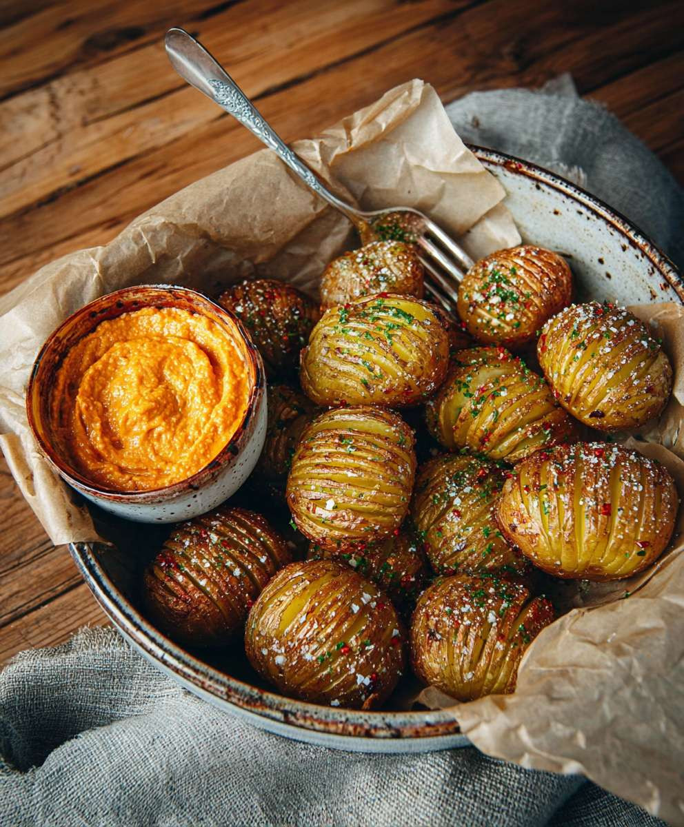 Cajun dip hasselback potatoes