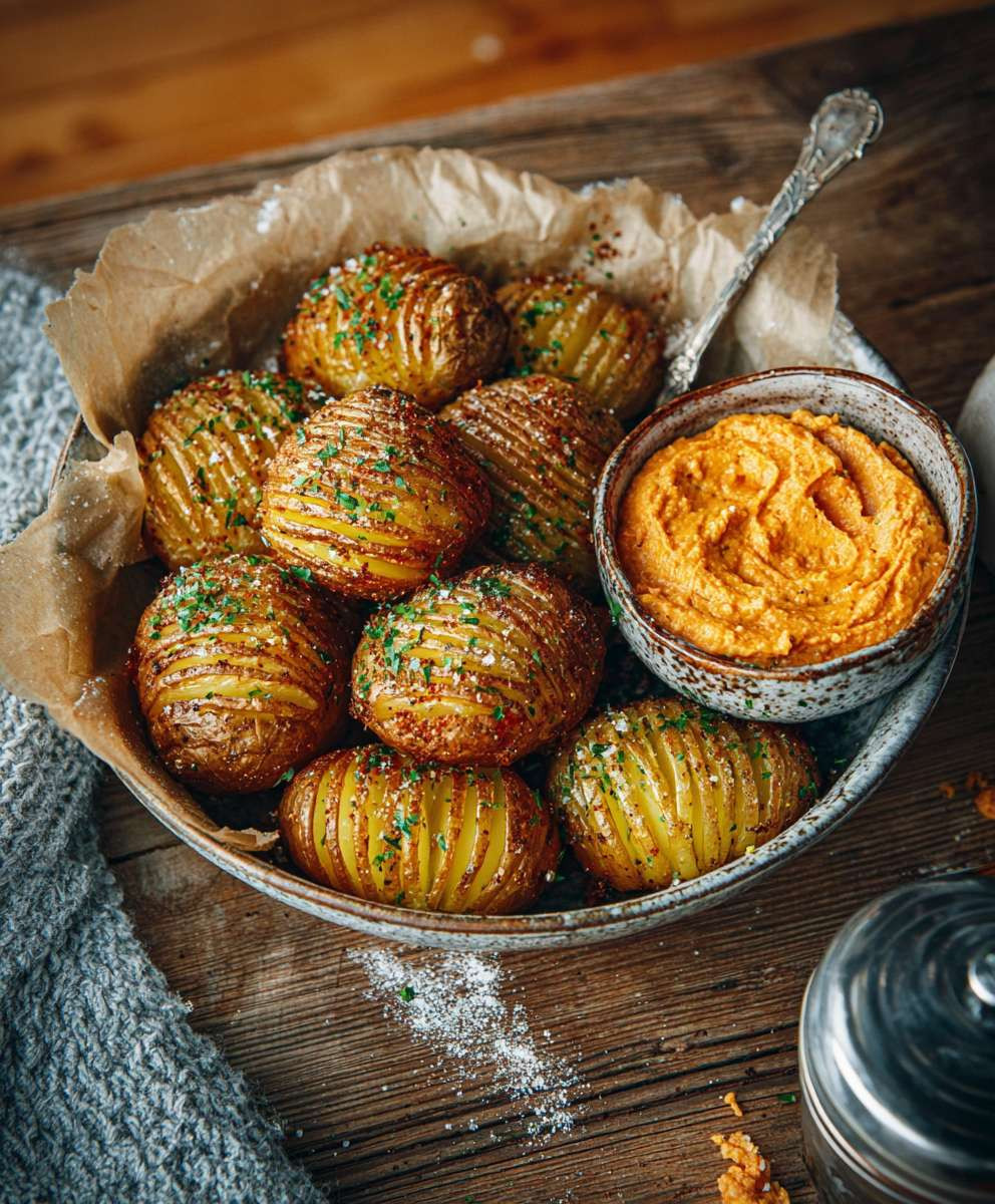 Cajun dip hasselback potatoes