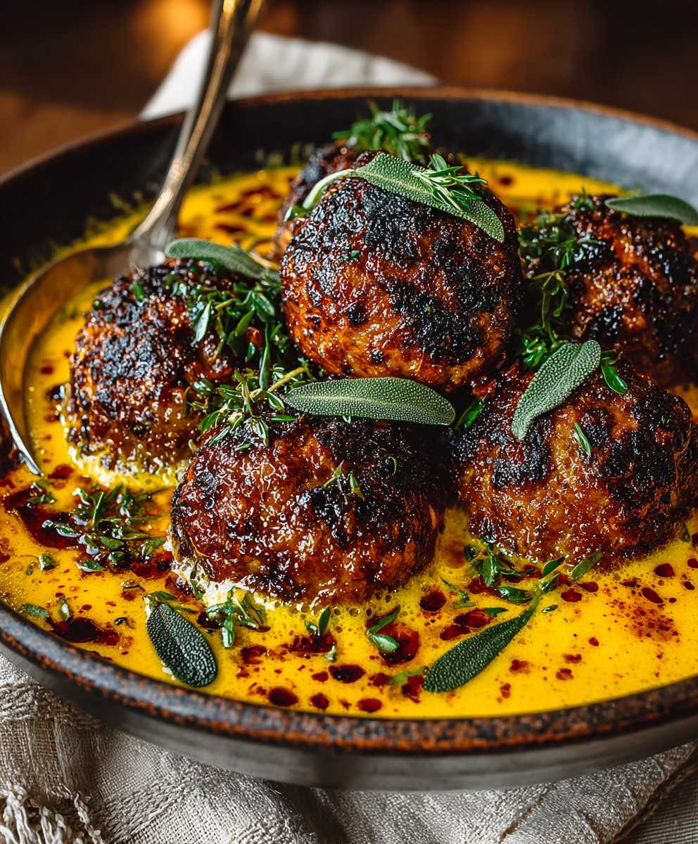 Turkey Meatballs Pumpkin Sage Sauce