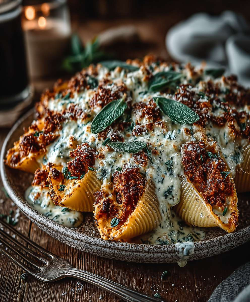 Vegan Pumpkin Stuffed Shells