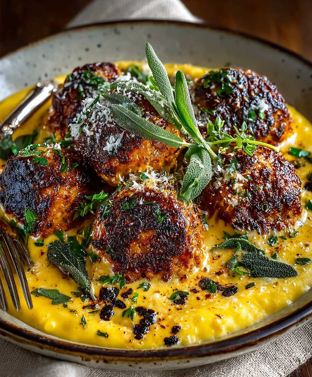 Turkey Meatballs Pumpkin Sage Sauce