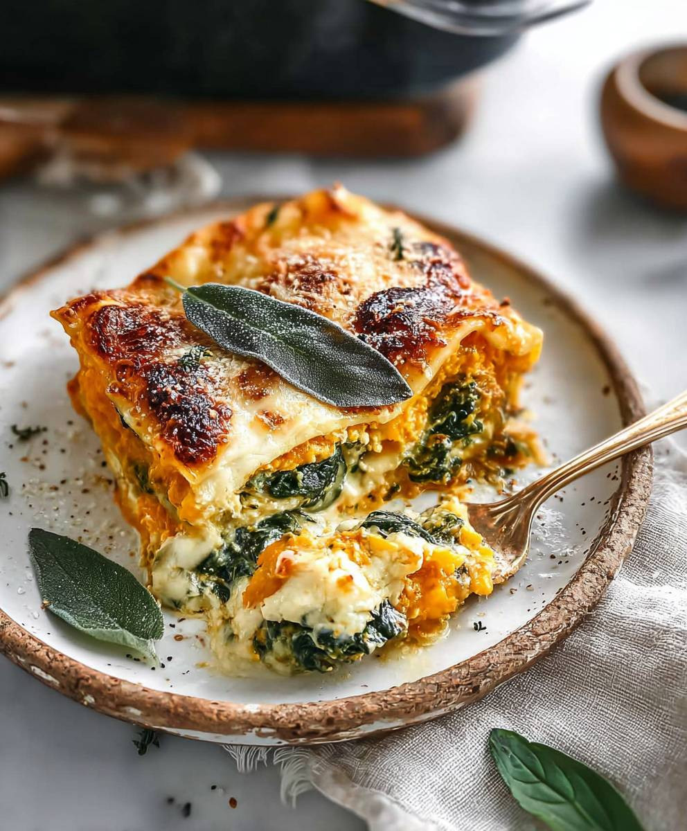 Pumpkin Spinach Lasagna