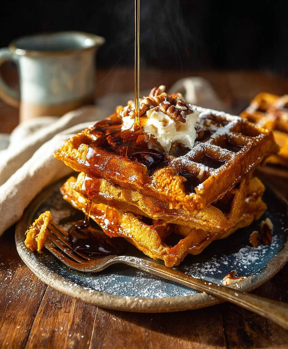 Cider pumpkin waffles