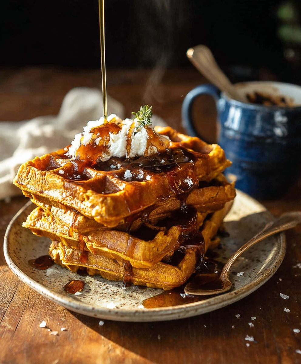 Cider pumpkin waffles