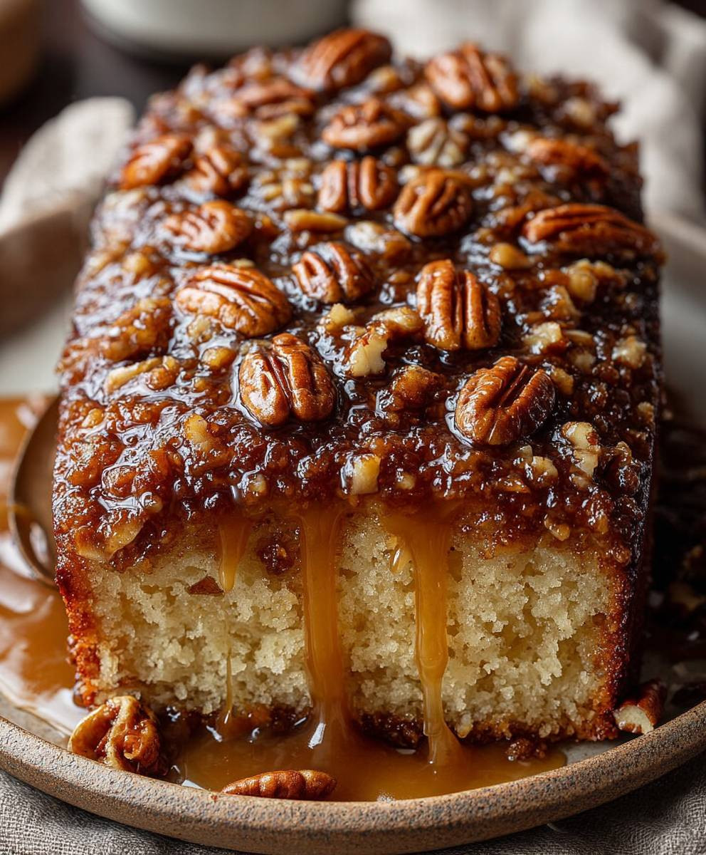 Caramel Pecan Upside Down Cake