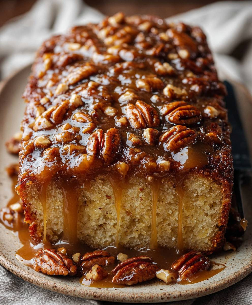 Caramel Pecan Upside Down Cake