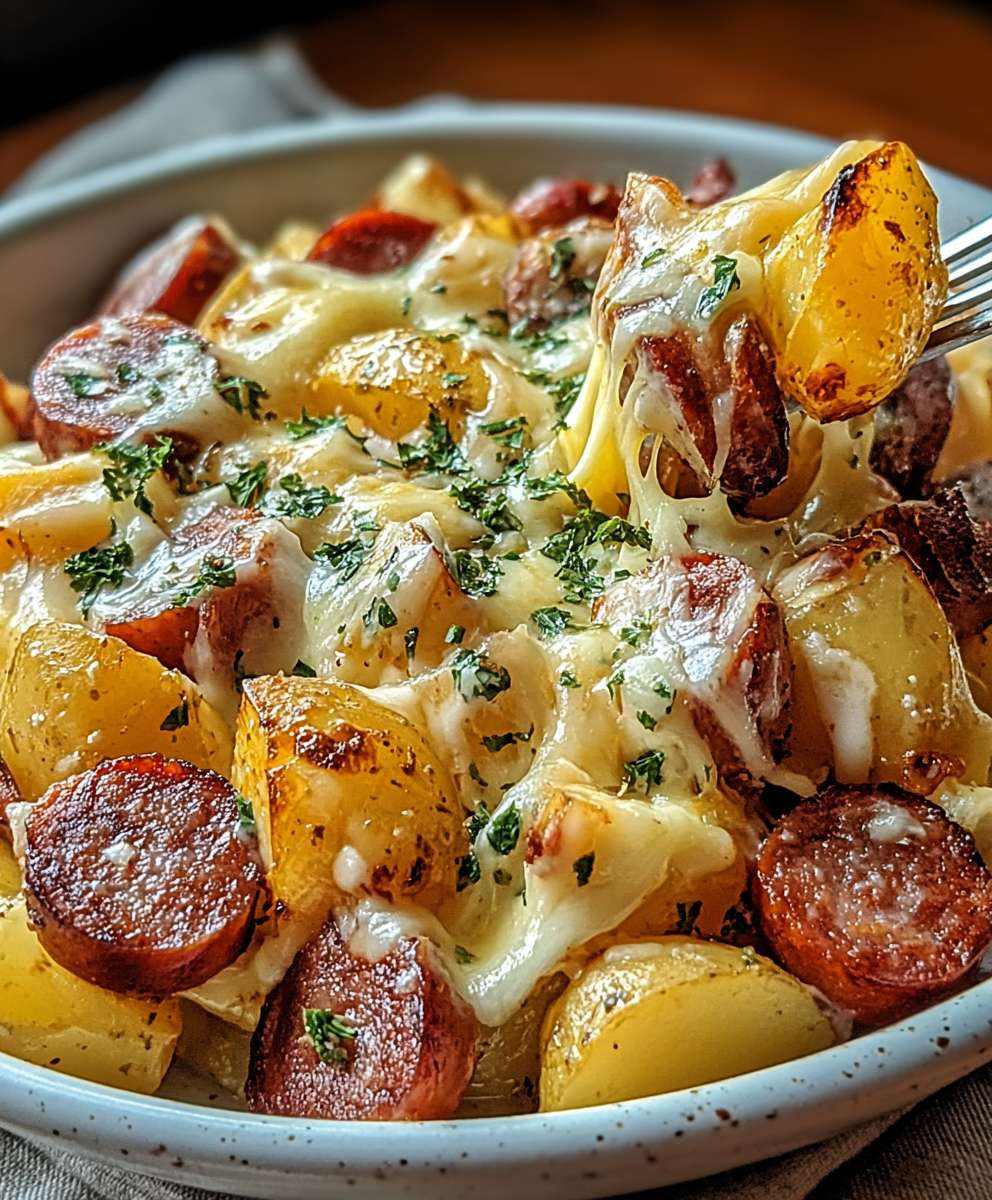 Cheesy Ranch Potatoes Smoked Sausage