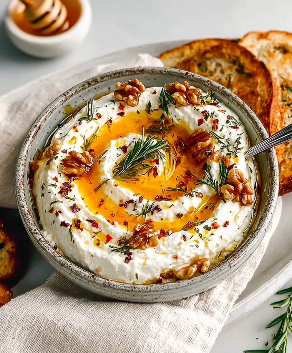 Spicy Ricotta Dip Hot Honey