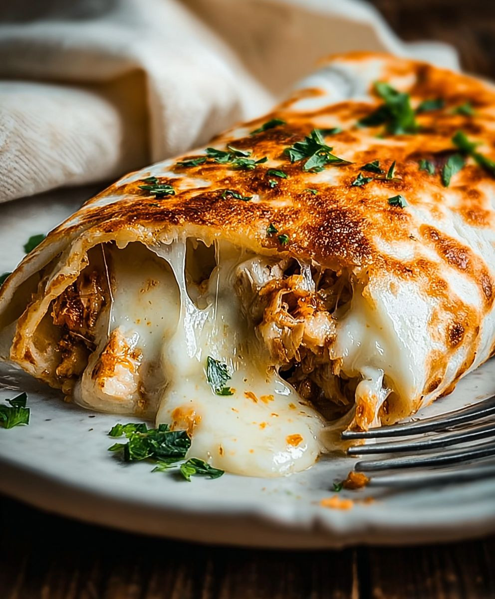 Cheesy Garlic Chicken Wraps