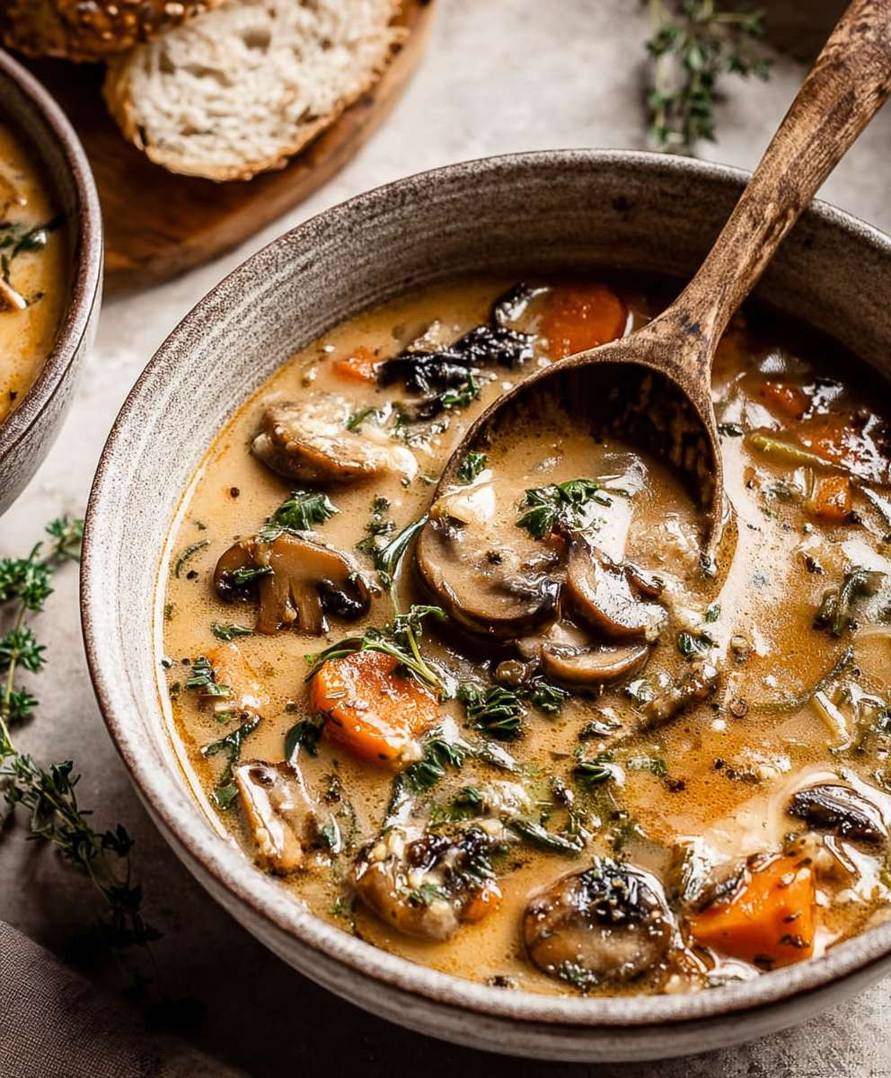 Creamless mushroom soup
