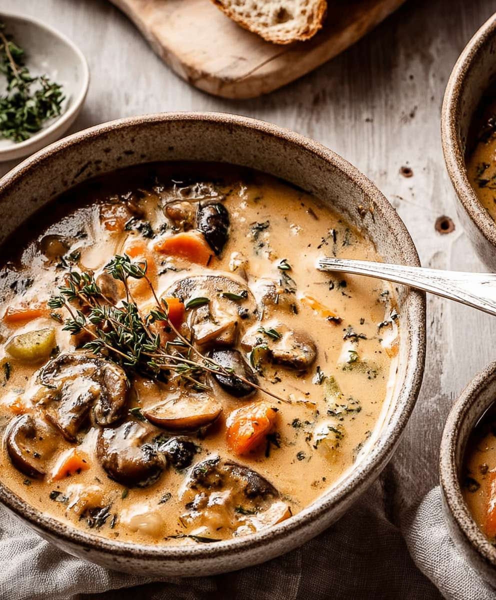 Creamless mushroom soup
