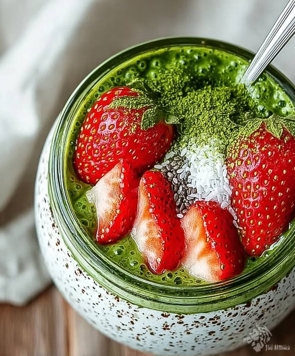 Strawberry Matcha Overnight Oats