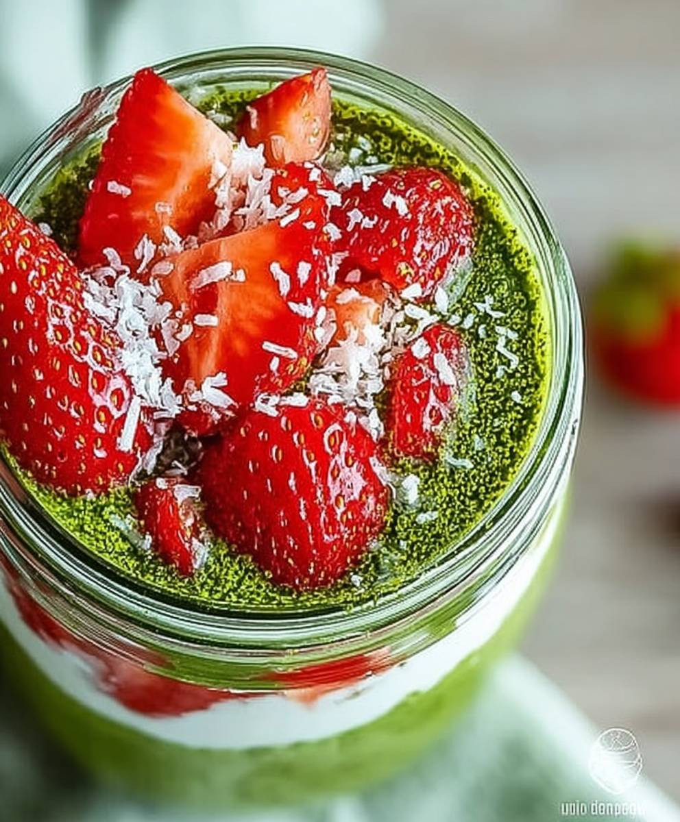 Strawberry Matcha Overnight Oats
