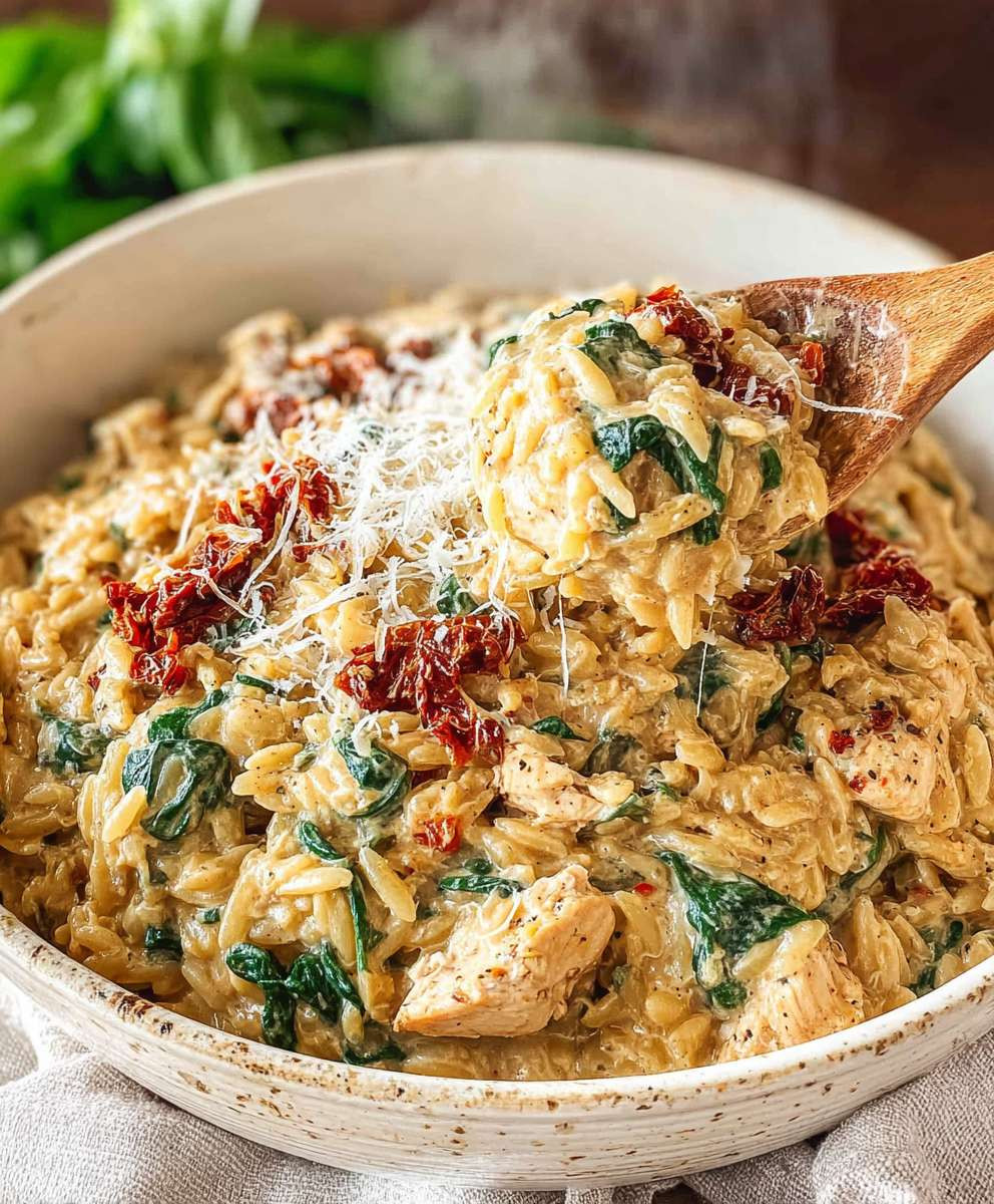 Creamy Tuscan Chicken Orzo