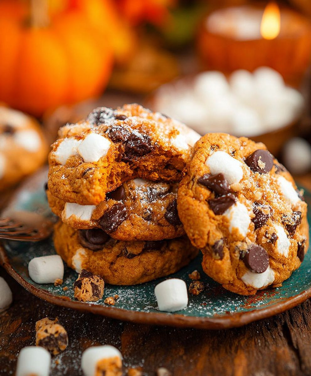 Pumpkin Smores Cookies