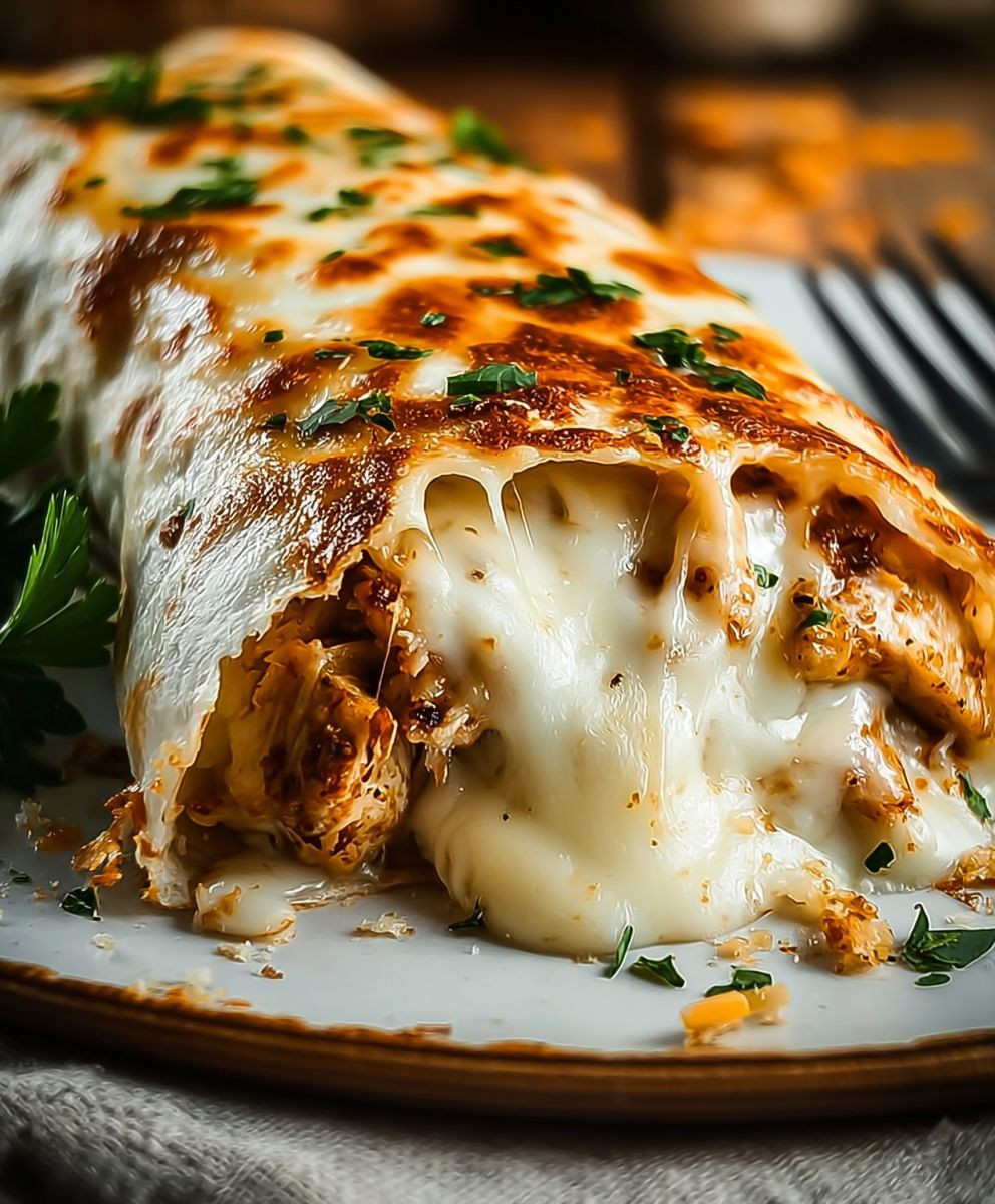 Cheesy Garlic Chicken Wraps