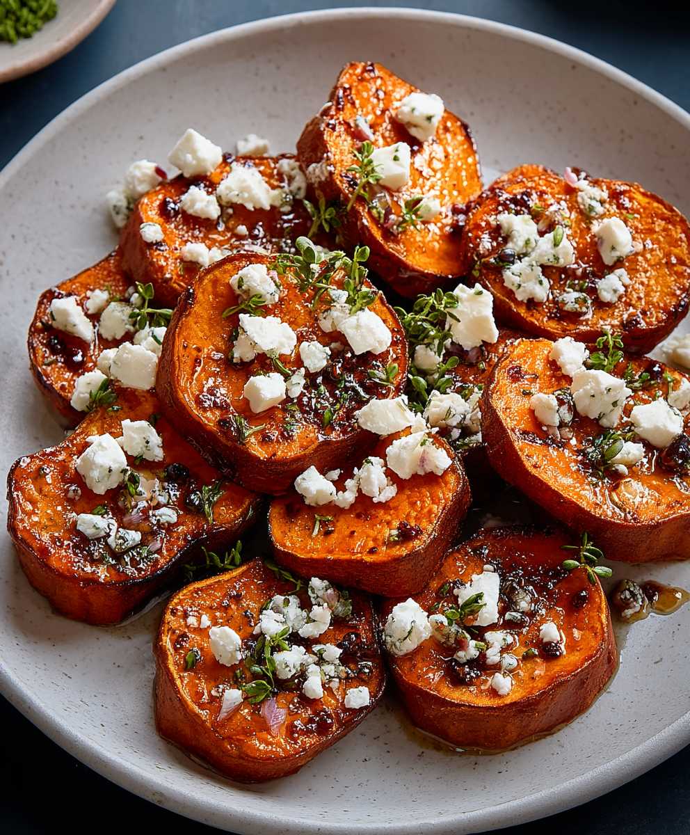 Honey Feta Sweet Potato Rounds